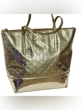 Kate Spade Jeralyn Metallic Gold Quilted Tote Bag